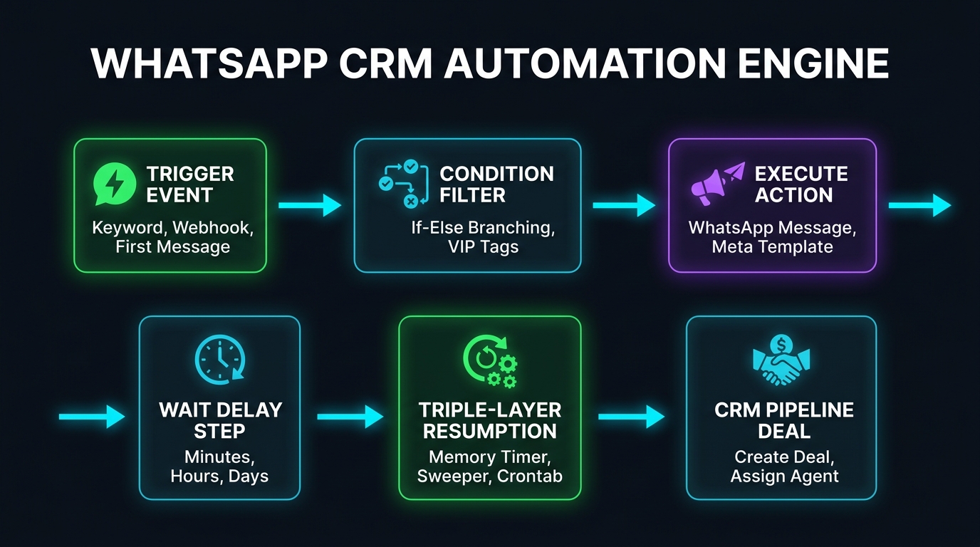 WhatsApp CRM Automation Engine Architecture Diagram