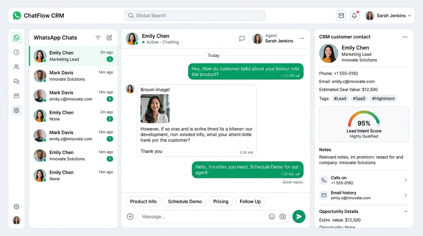 AiBotFlow WhatsApp CRM & AI Automation Platform Dashboard